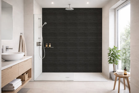 Toilettenrückwand Holzoptik