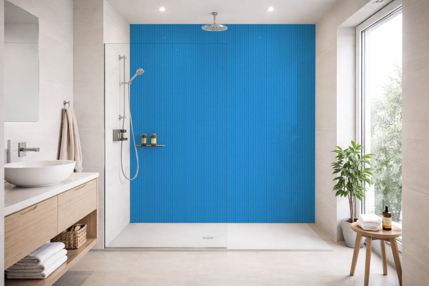 Toilettenrückwand Holzoptik