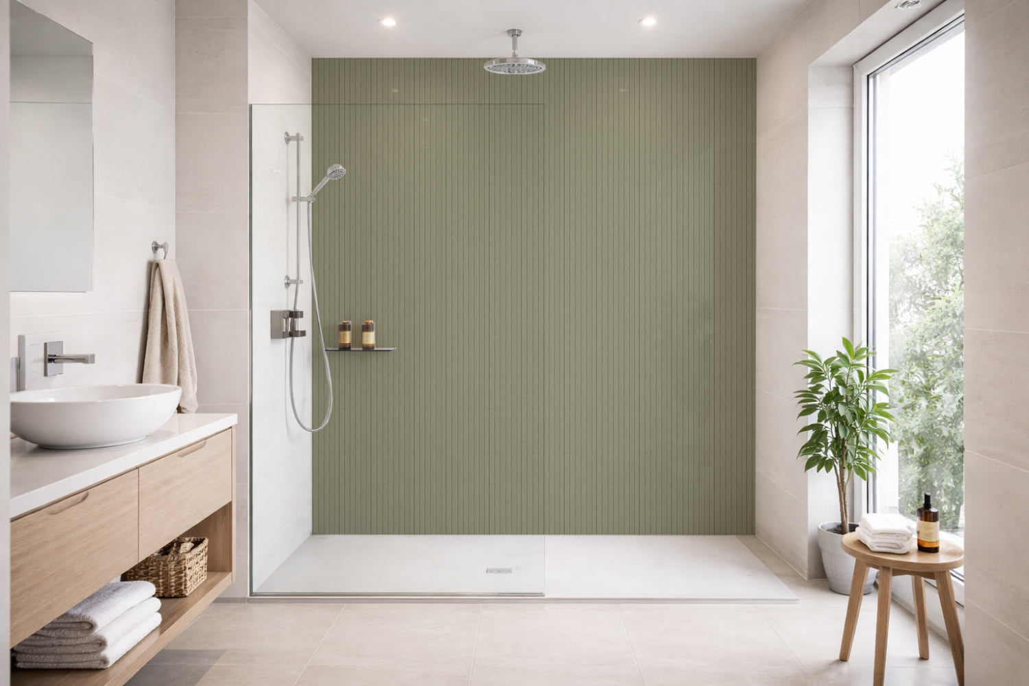 Toilettenrückwand Holzoptik