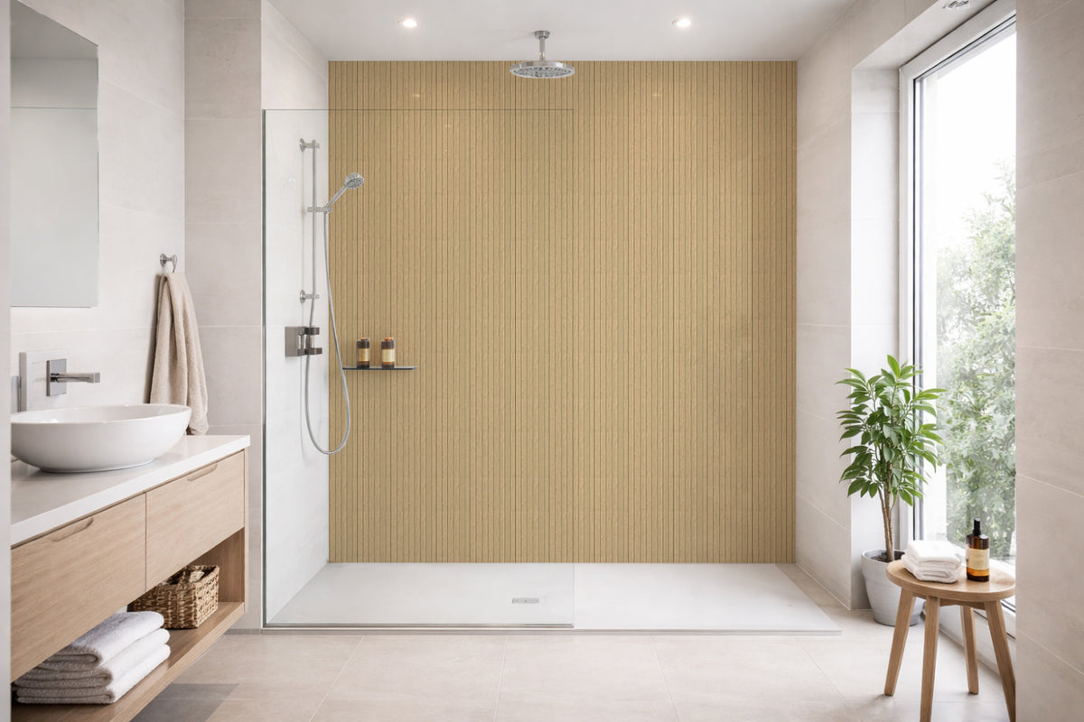 Toilettenrückwand Holzoptik