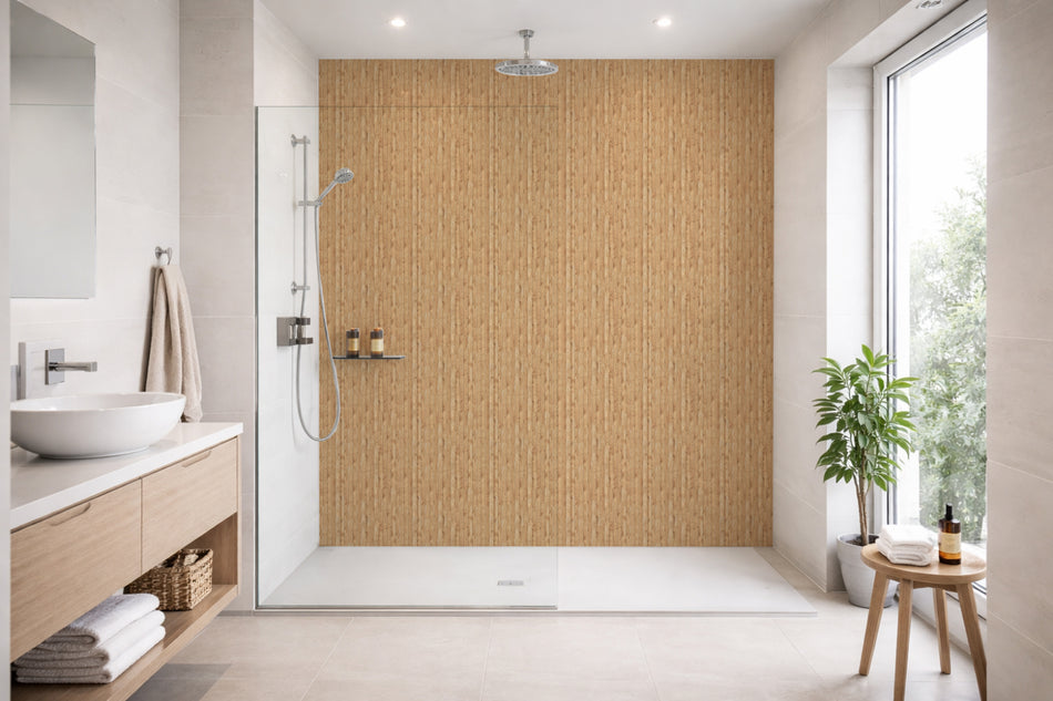 Toilettenrückwand Holzoptik