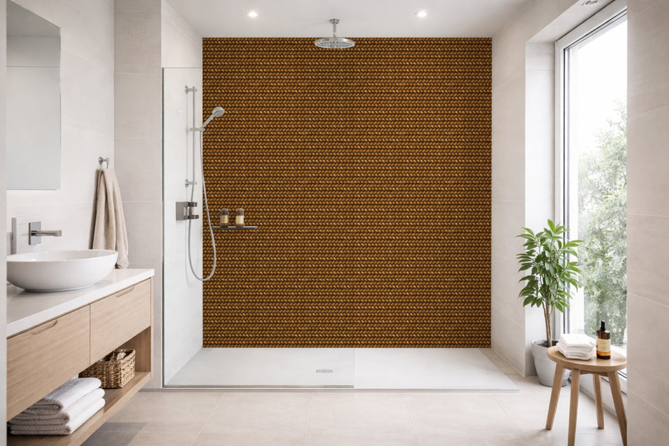 Toilettenrückwand Holzoptik