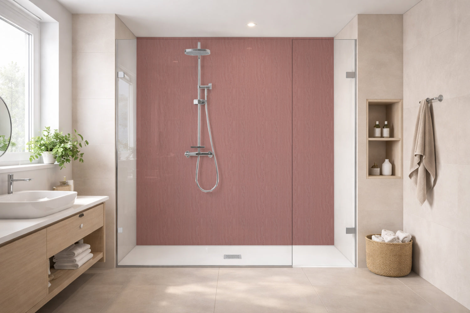 Toilettenrückwand Holzoptik