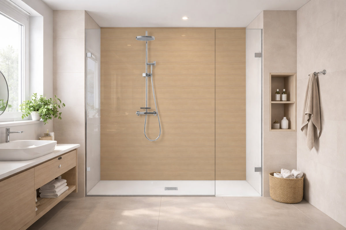 Toilettenrückwand Holzoptik
