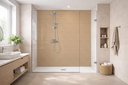 Toilettenrückwand Holzoptik