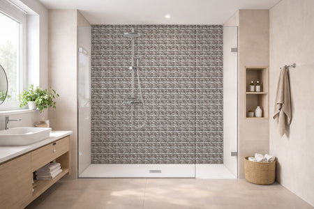 Toilettenrückwand Holzoptik