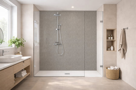 Toilettenrückwand Holzoptik
