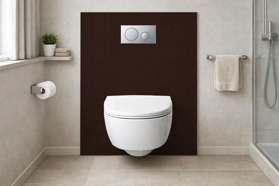 Toilettenrückwand Holzoptik