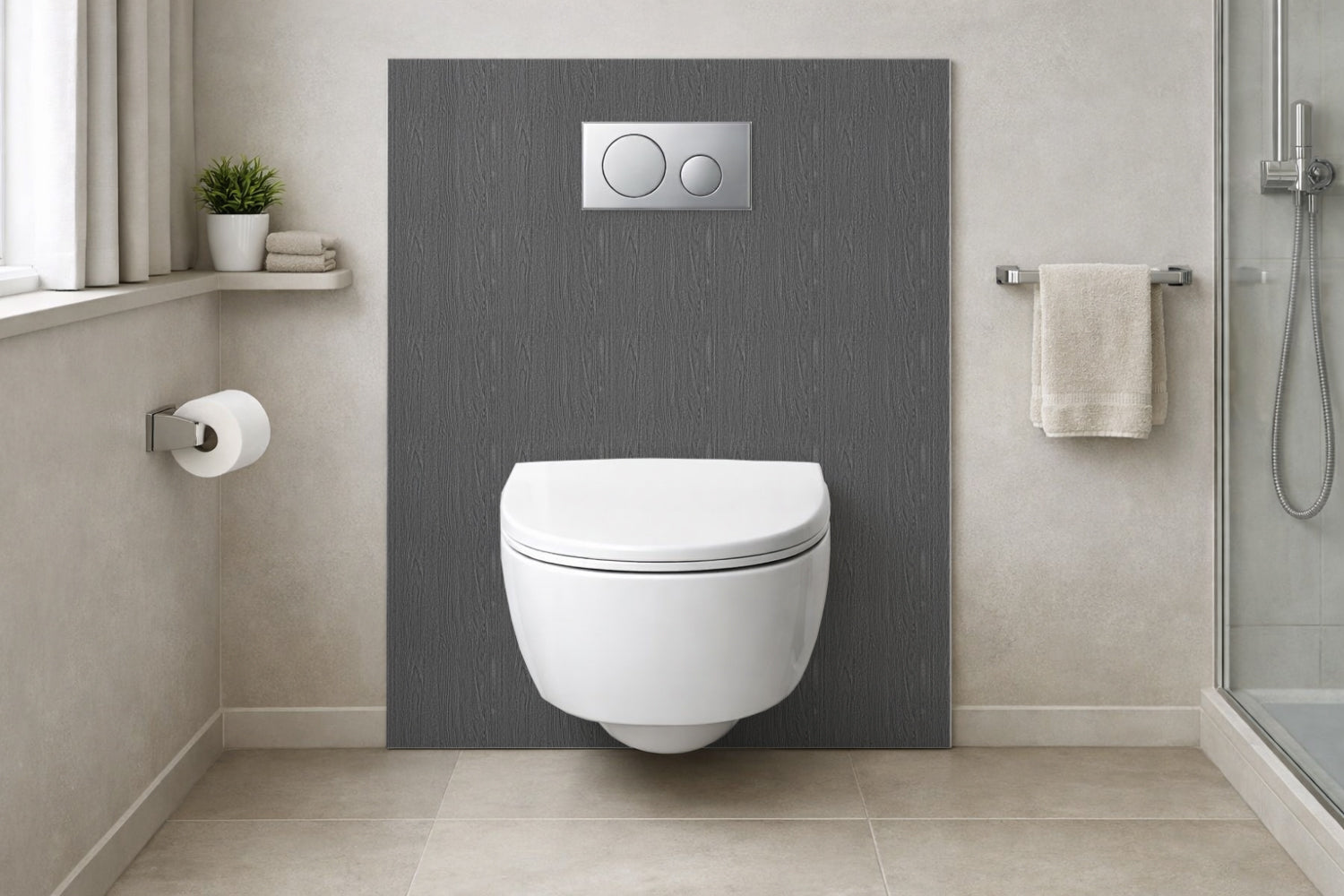 Toilettenrückwand Holzoptik