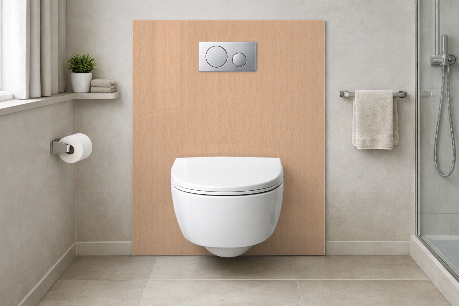 Toilettenrückwand Holzoptik