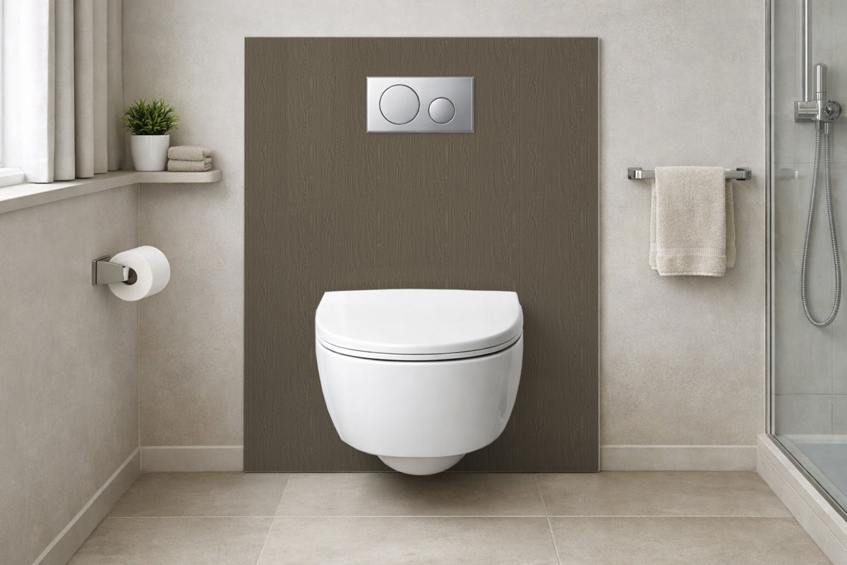 Toilettenrückwand Holzoptik