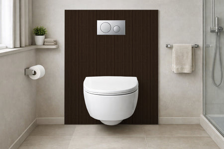 Toilettenrückwand Holzoptik