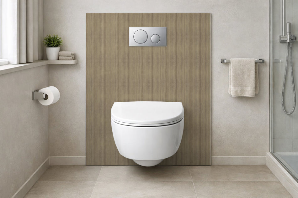 Toilettenrückwand Holzoptik