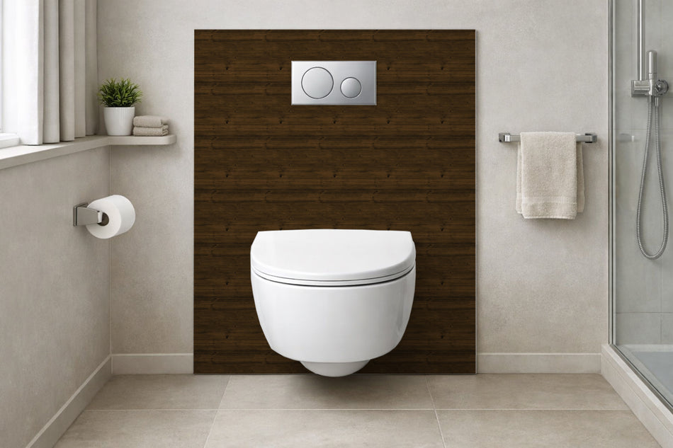 Toilettenrückwand Holzoptik
