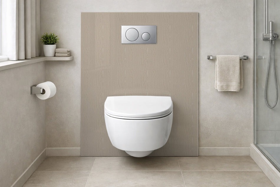 Toilettenrückwand Holzoptik