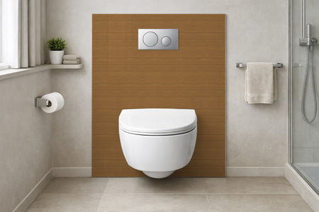 Toilettenrückwand Holzoptik