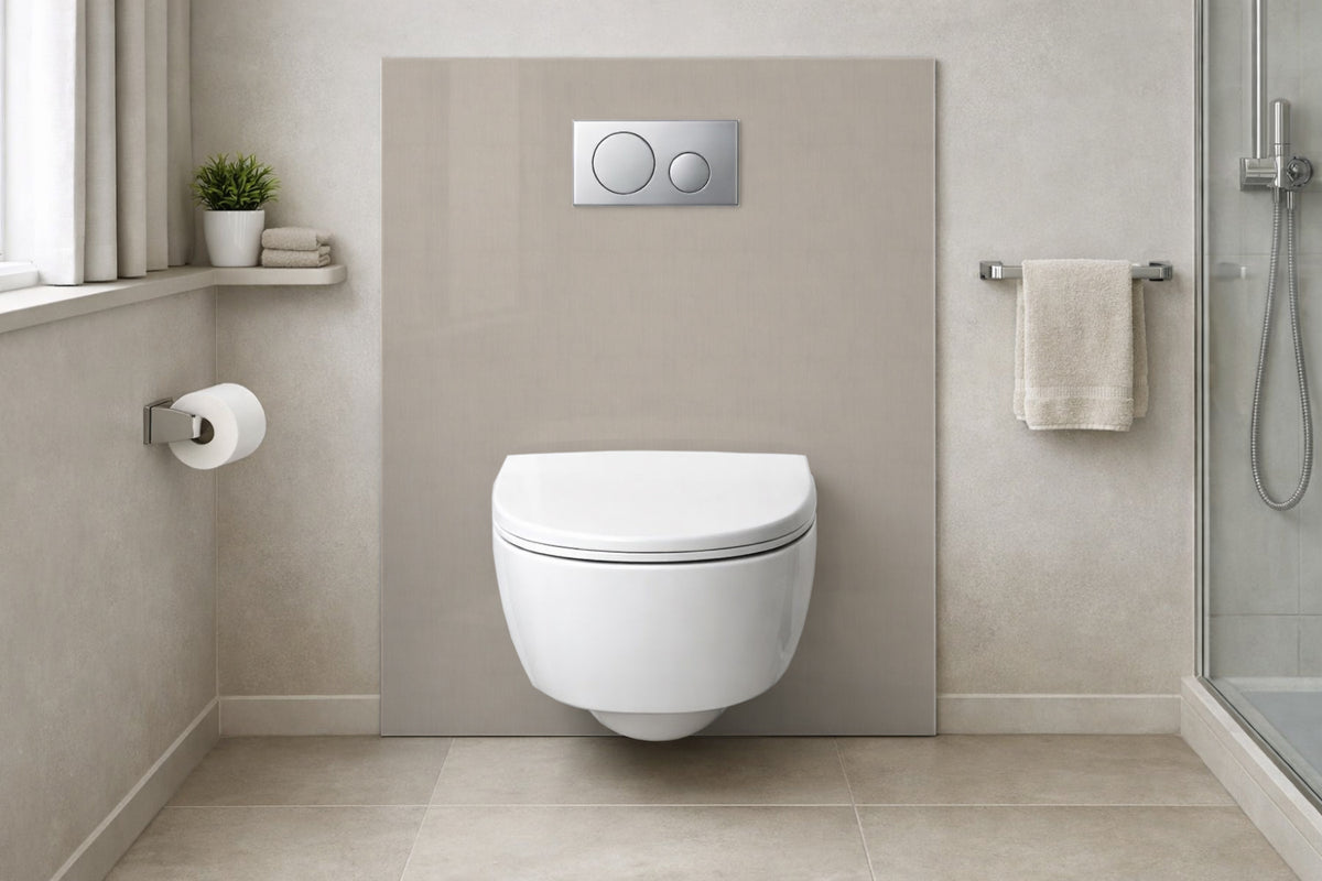 Toilettenrückwand Holzoptik