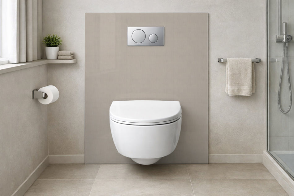 Toilettenrückwand Holzoptik