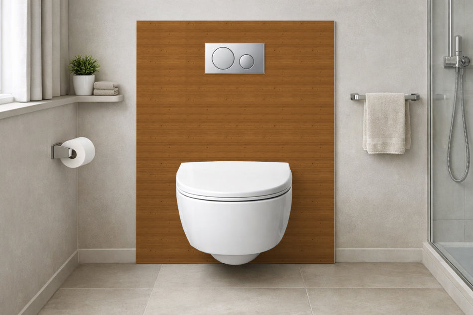 Toilettenrückwand Holzoptik