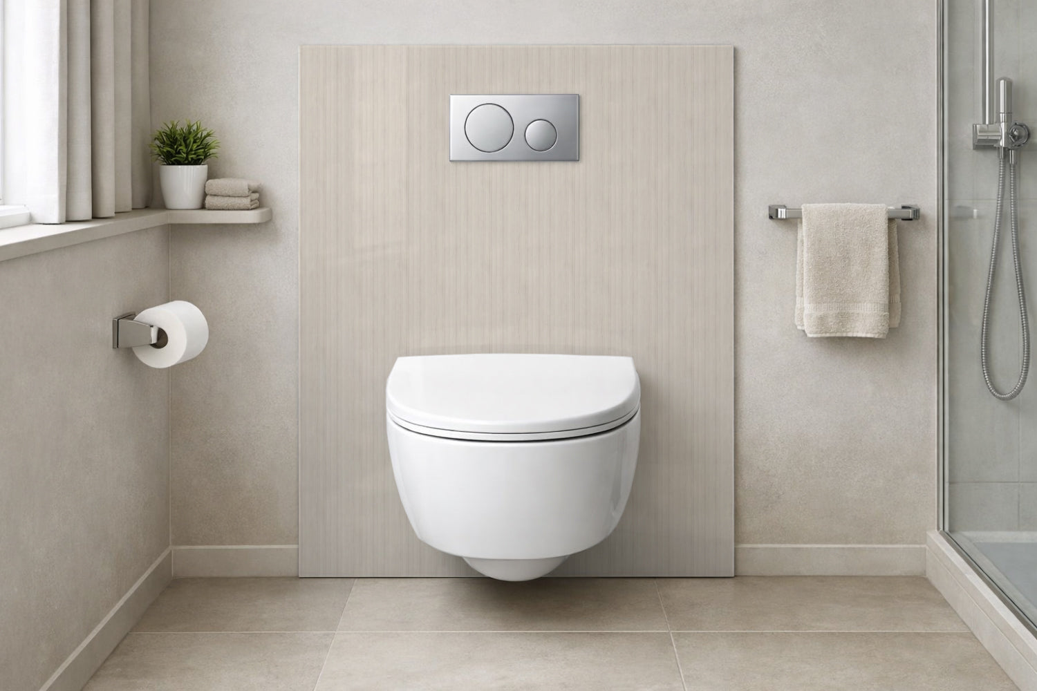 Toilettenrückwand Holzoptik