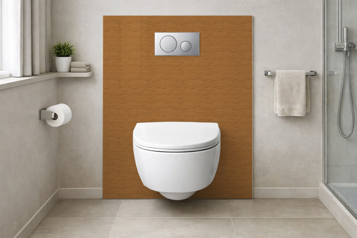 Toilettenrückwand Holzoptik