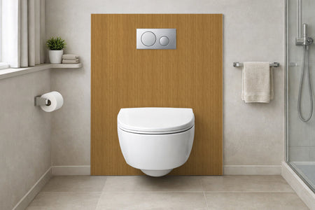 Toilettenrückwand Holzoptik