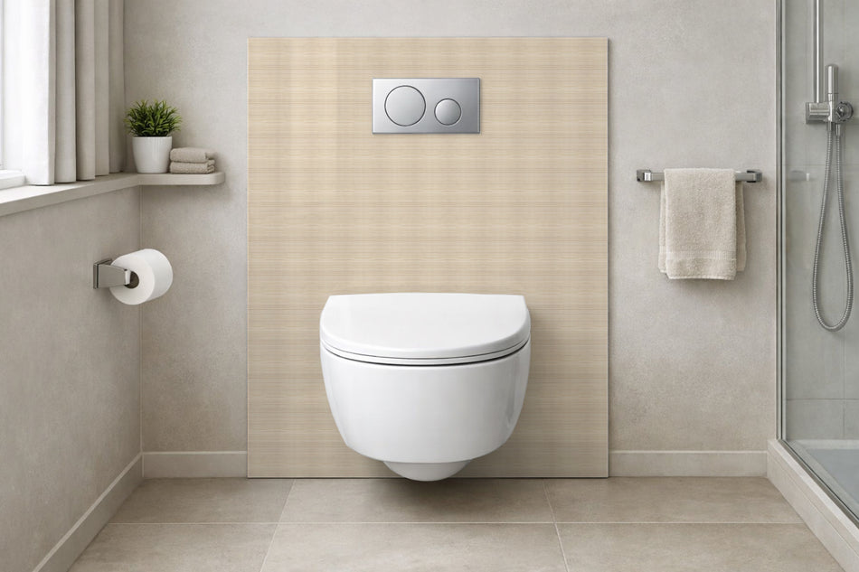 Toilettenrückwand Holzoptik