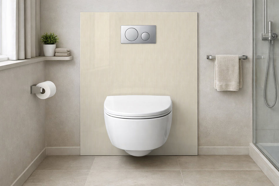 Toilettenrückwand Holzoptik