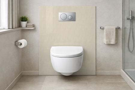 Toilettenrückwand Holzoptik