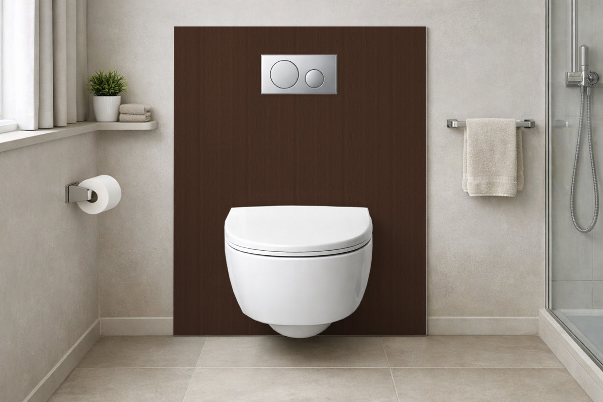 Toilettenrückwand Holzoptik
