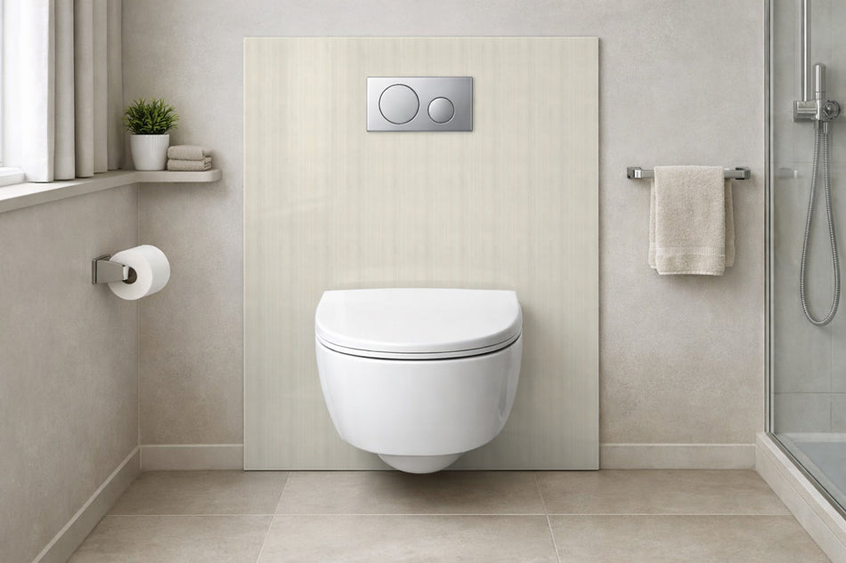 Toilettenrückwand Holzoptik