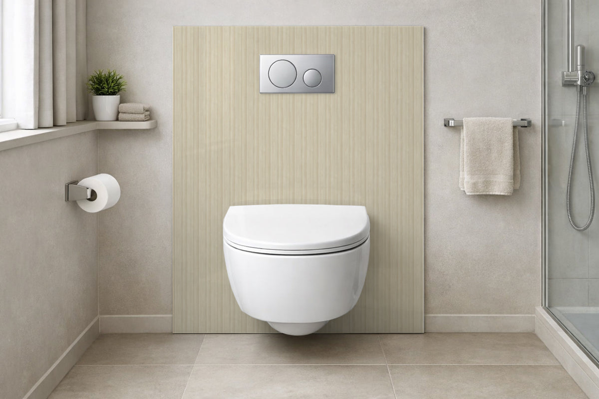 Toilettenrückwand Holzoptik