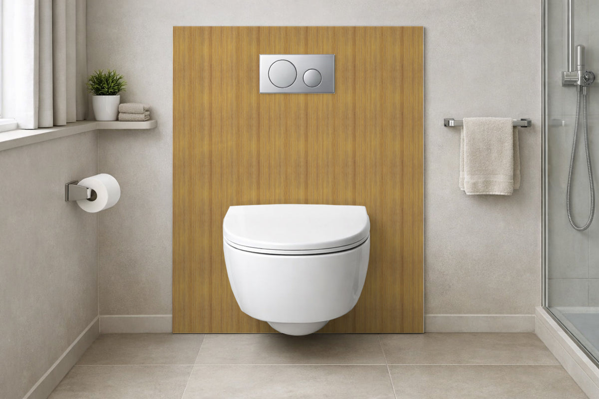 Toilettenrückwand Holzoptik