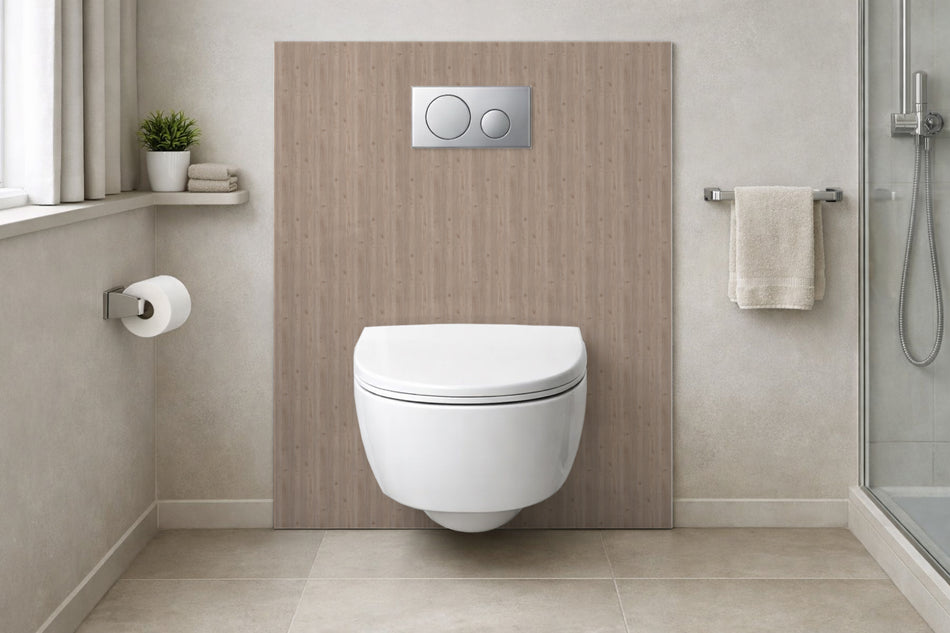 Toilettenrückwand Holzoptik