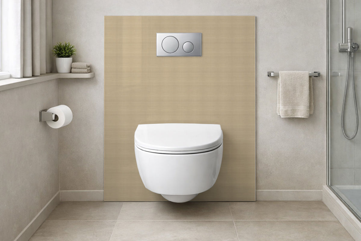 Toilettenrückwand Holzoptik
