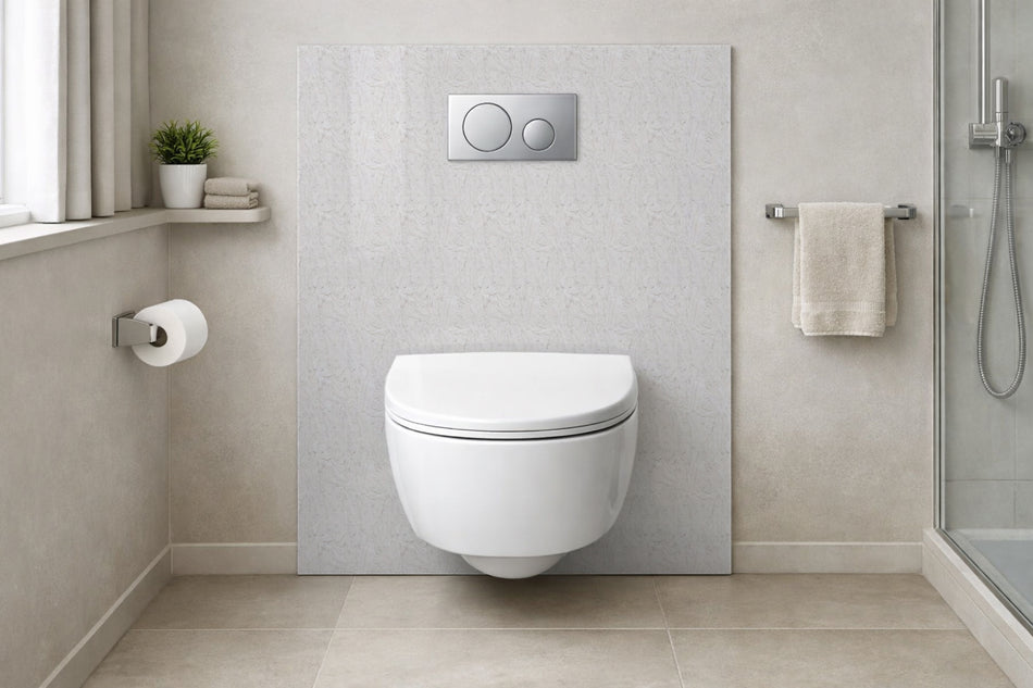 Toilettenrückwand Holzoptik