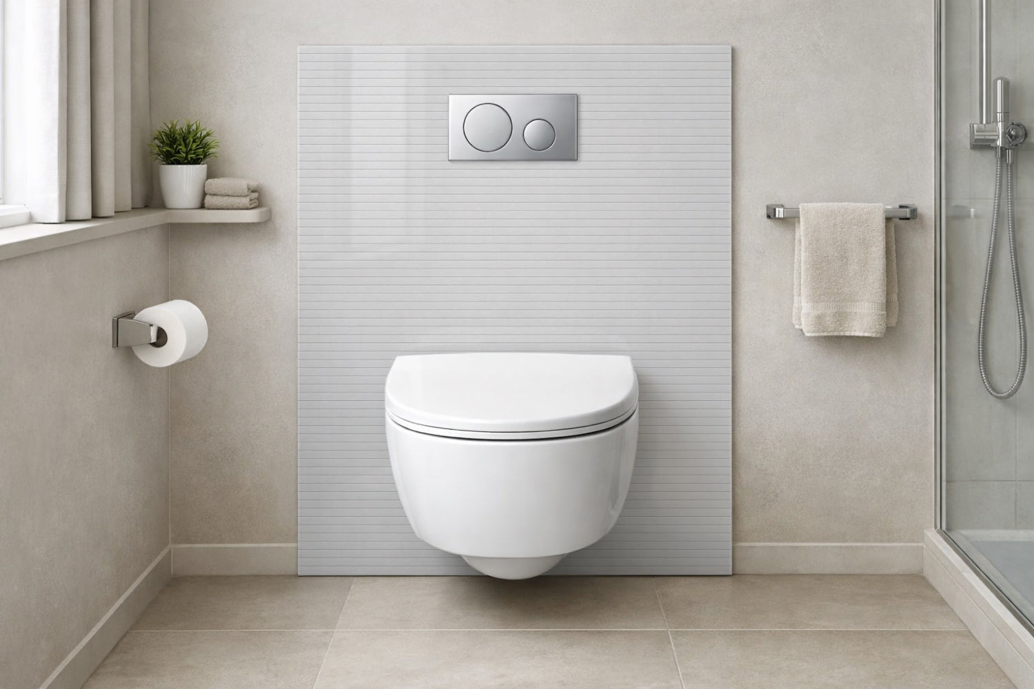 Toilettenrückwand Holzoptik