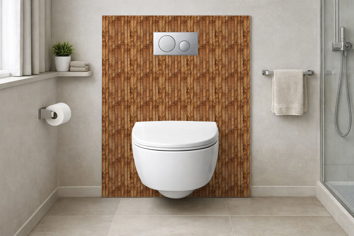 Toilettenrückwand Holzoptik