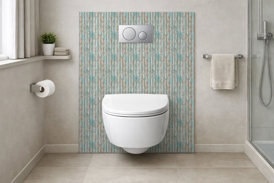 Toilettenrückwand Holzoptik