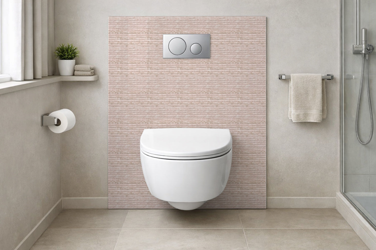 Toilettenrückwand Holzoptik
