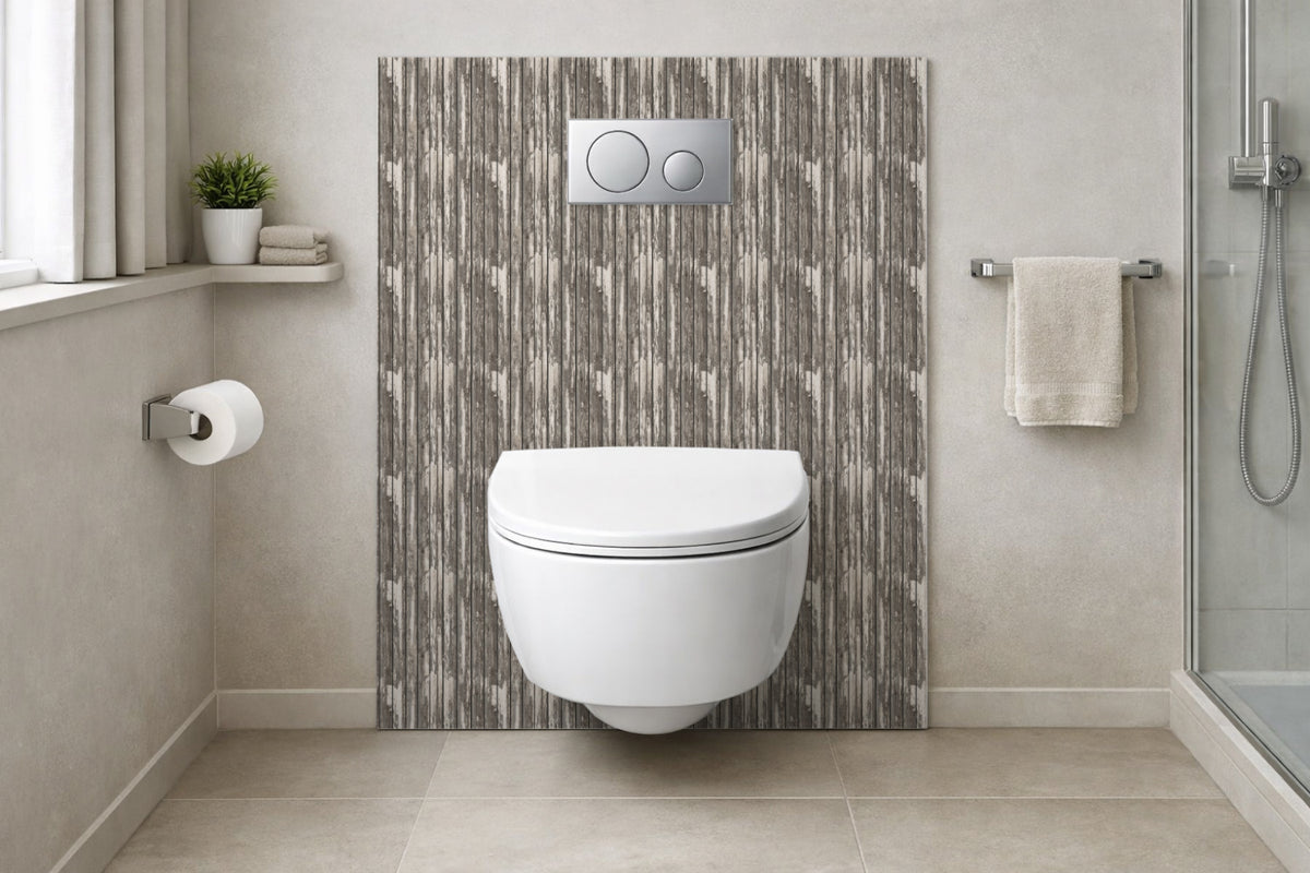 Toilettenrückwand Holzoptik