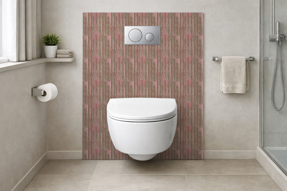 Toilettenrückwand Holzoptik