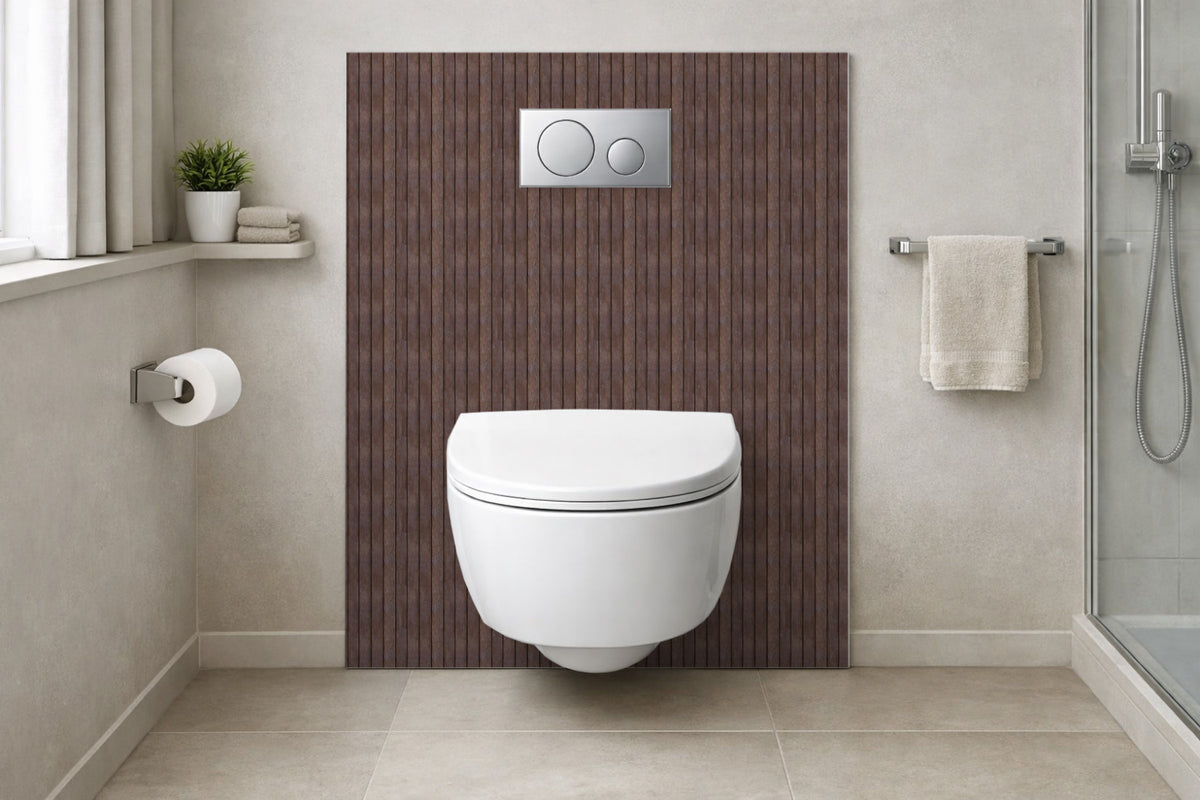 Toilettenrückwand Holzoptik