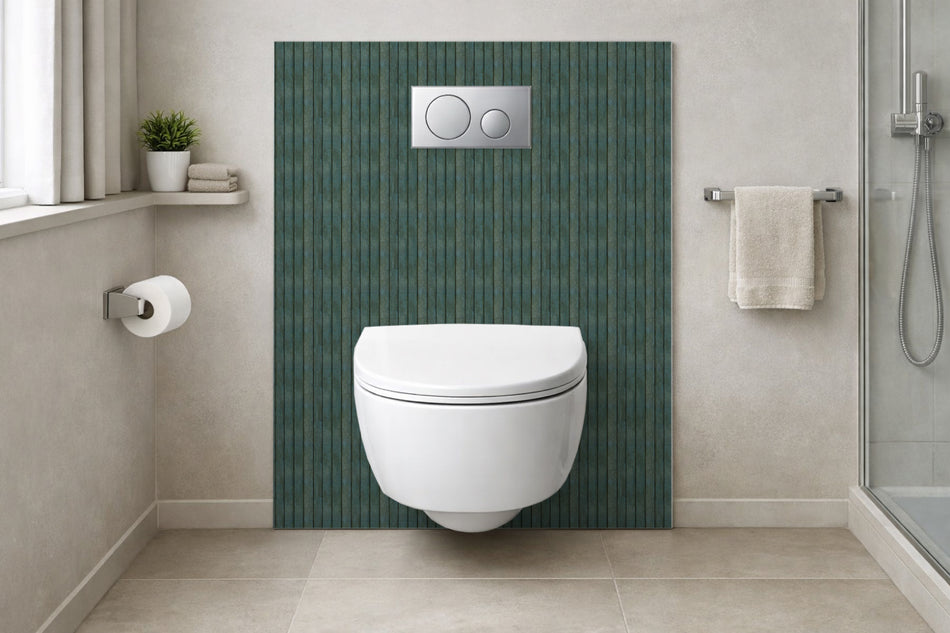 Toilettenrückwand Holzoptik