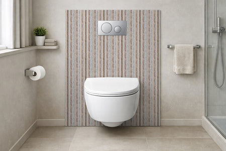 Toilettenrückwand Holzoptik