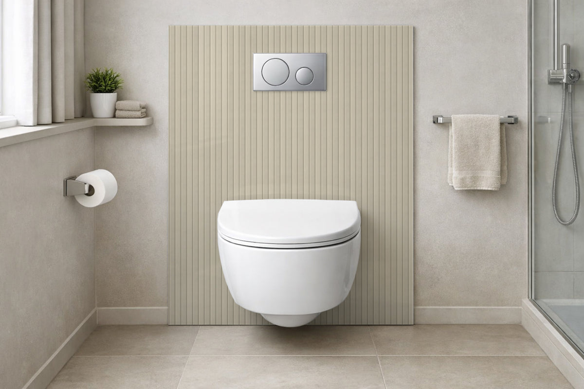 Toilettenrückwand Holzoptik