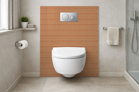 Toilettenrückwand Holzoptik