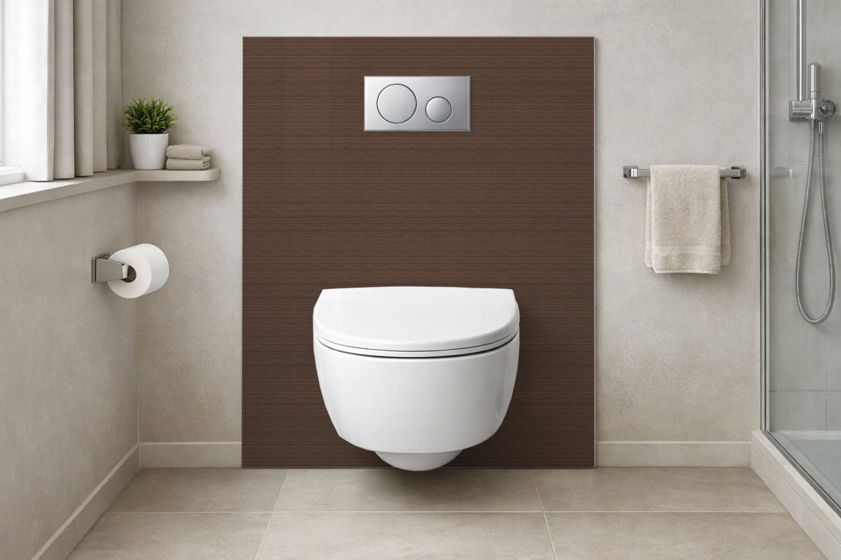 Toilettenrückwand Holzoptik
