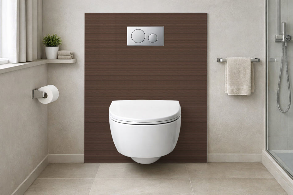 Toilettenrückwand Holzoptik