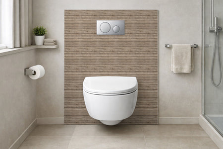 Toilettenrückwand Holzoptik